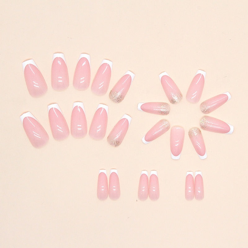 French Simple Glitter Girl’s soft and tender Press on Nails