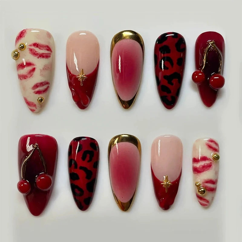24pcs Floral & Coral Almond Press on Nails - Multiple Designs