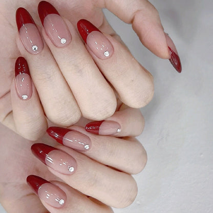 French Two Tone finished Press on Nails