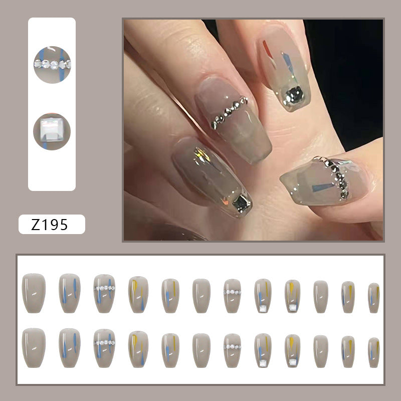 Transparent Gray Niche High-End Square Press on Nails