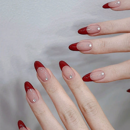 French Two Tone finished Press on Nails
