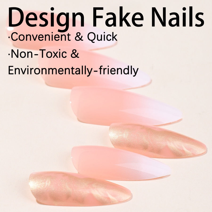 Gradient Glitter Almond Press on Nails