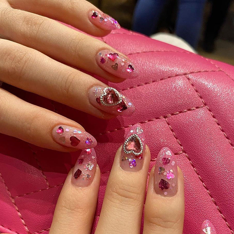 Cross Flash Diamond Press on Nails