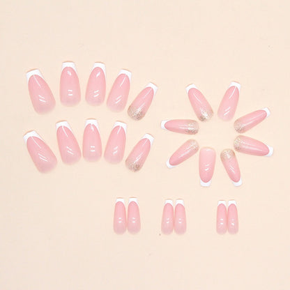 French Simple Glitter Girl’s soft and tender Press on Nails