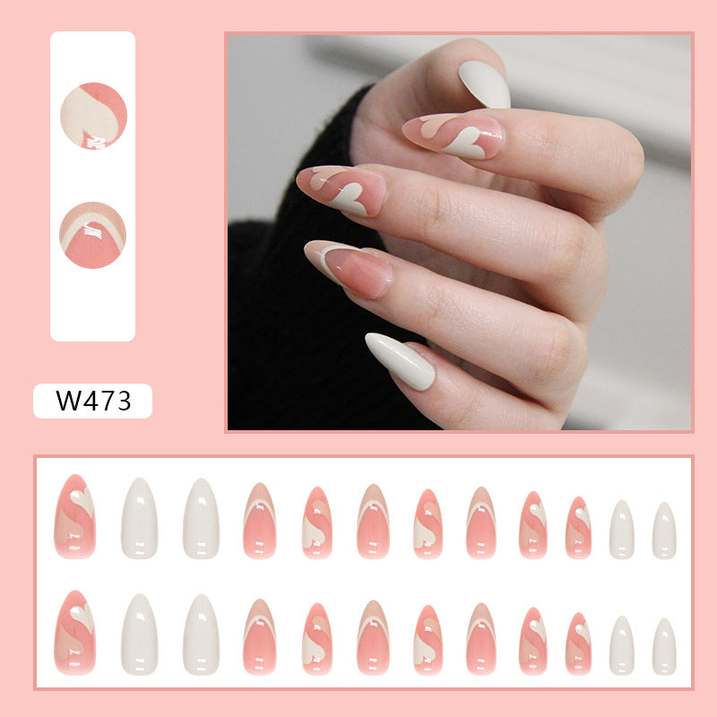 French Simple Glitter Girl’s soft and tender Press on Nails