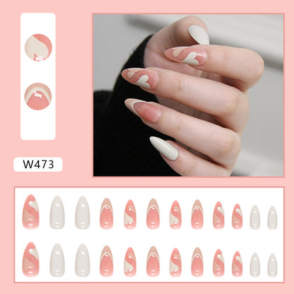 French Simple Glitter Girl’s soft and tender Press on Nails