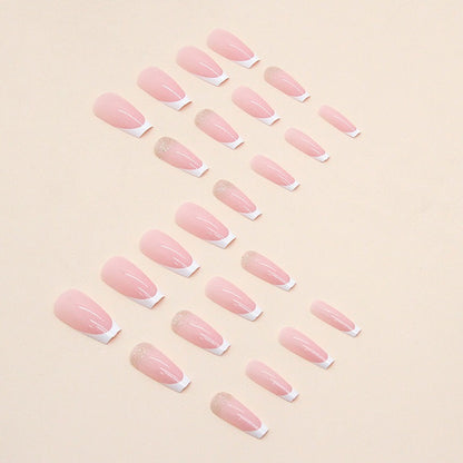 French Simple Glitter Girl’s soft and tender Press on Nails