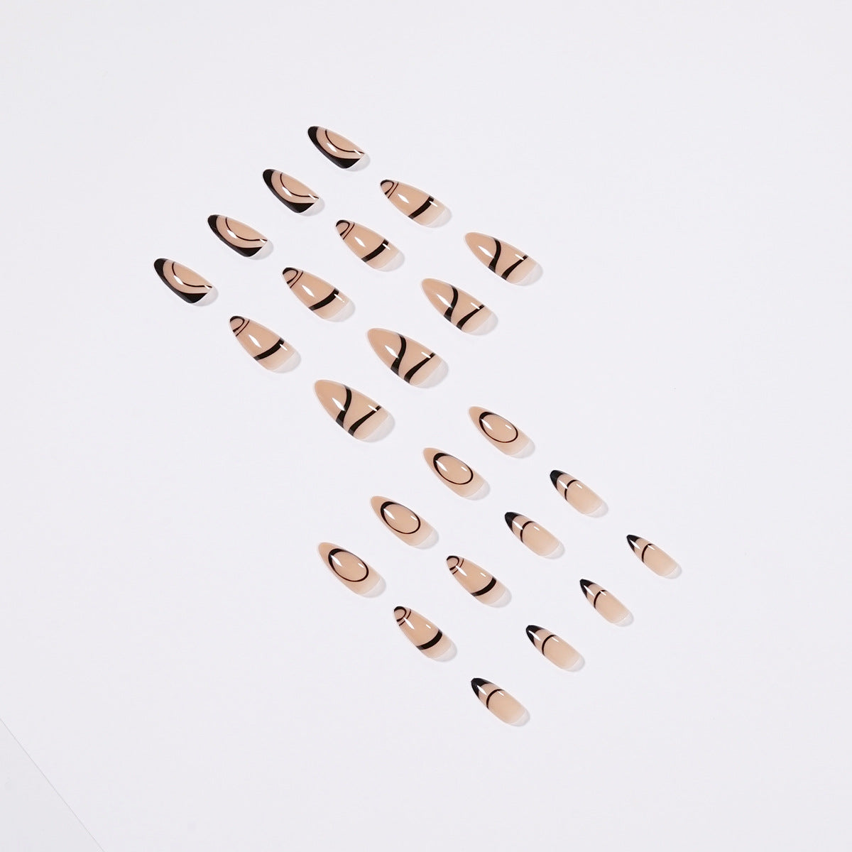 24Pcs Patch French Manicure Press on Nails