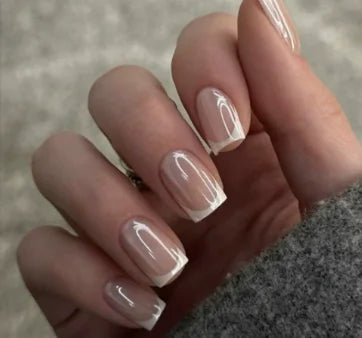 24Pcs Oval Short Acrylic Gel Press on Nails