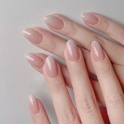 24Pcs Pink Almond Metallic Gloss Press on Nails - Multiple Colours