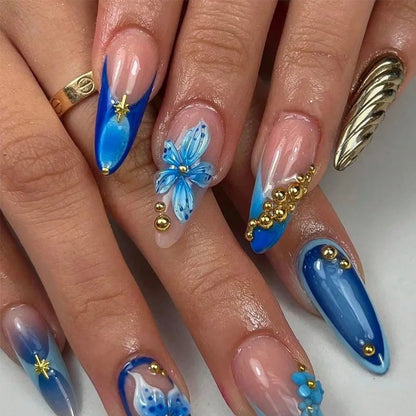 24pcs Almond Press on Nails - Multiple Colours