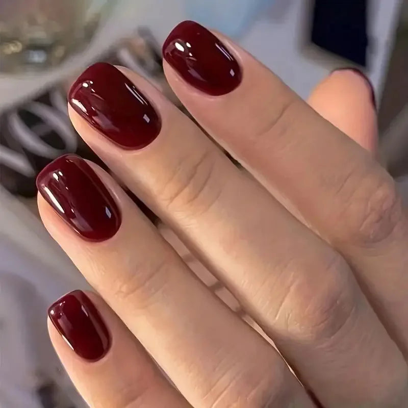 24Pcs Oval Short Acrylic Gel Press on Nails