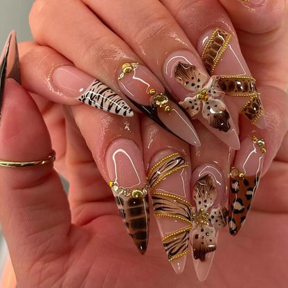 24pcs Almond Press on Nails - Multiple Colours