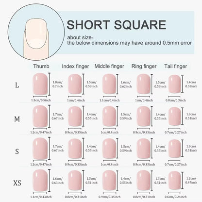10pcs Handmade Pink White French Pearl Press on Nails