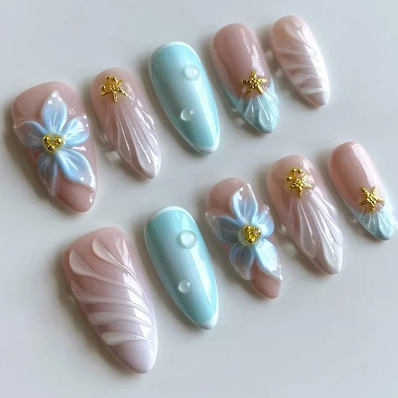 24Pcs 3D Ripple Design Press on Nails - Multiple Designs