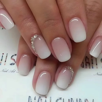 24Pcs Oval Short Acrylic Gel Press on Nails