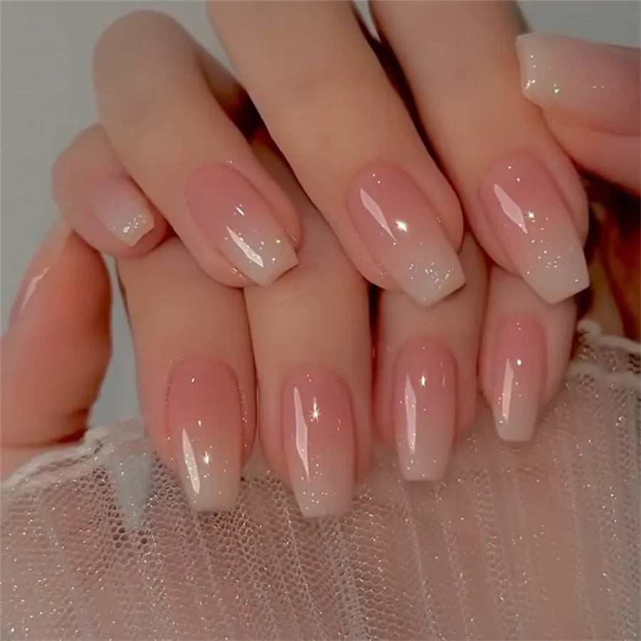 24Pcs Solid Color Design Press on Nails