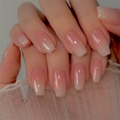 24Pcs Solid Color Design Press on Nails