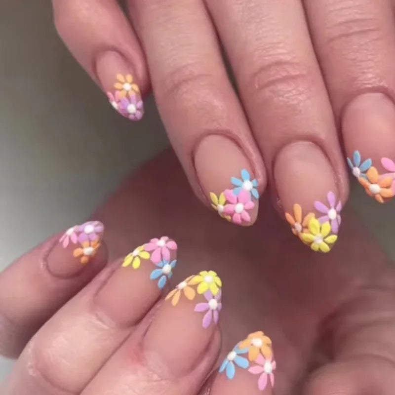 24Pcs Mid-Length Almond Press on Nails - Multiple Colours