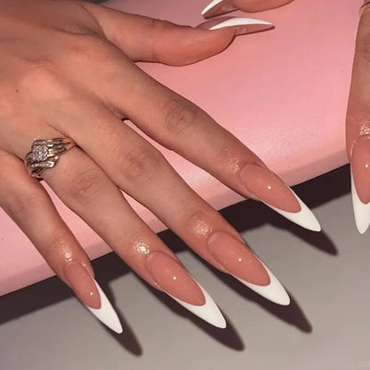 24Pcs Oval Short Acrylic Gel Press on Nails