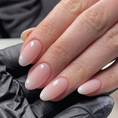 24Pcs Pink Almond Metallic Gloss Press on Nails - Multiple Colours