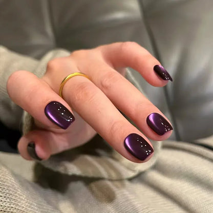 24Pcs Oval Short Acrylic Gel Press on Nails