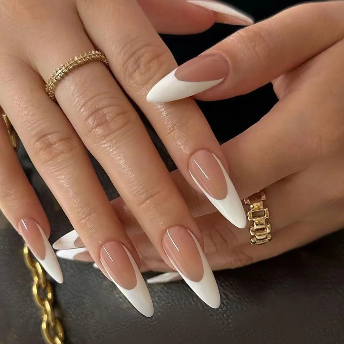 24Pcs Oval Short Acrylic Gel Press on Nails