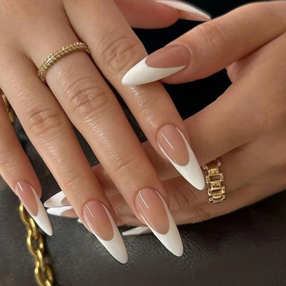 24Pcs Oval Short Acrylic Gel Press on Nails