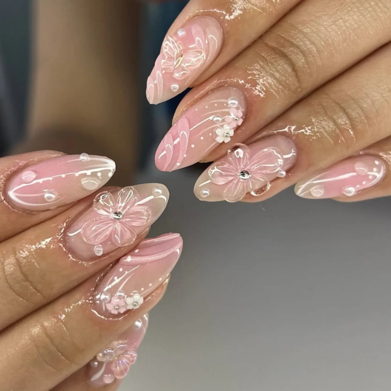 24Pcs 3D Ripple Design Press on Nails - Multiple Designs