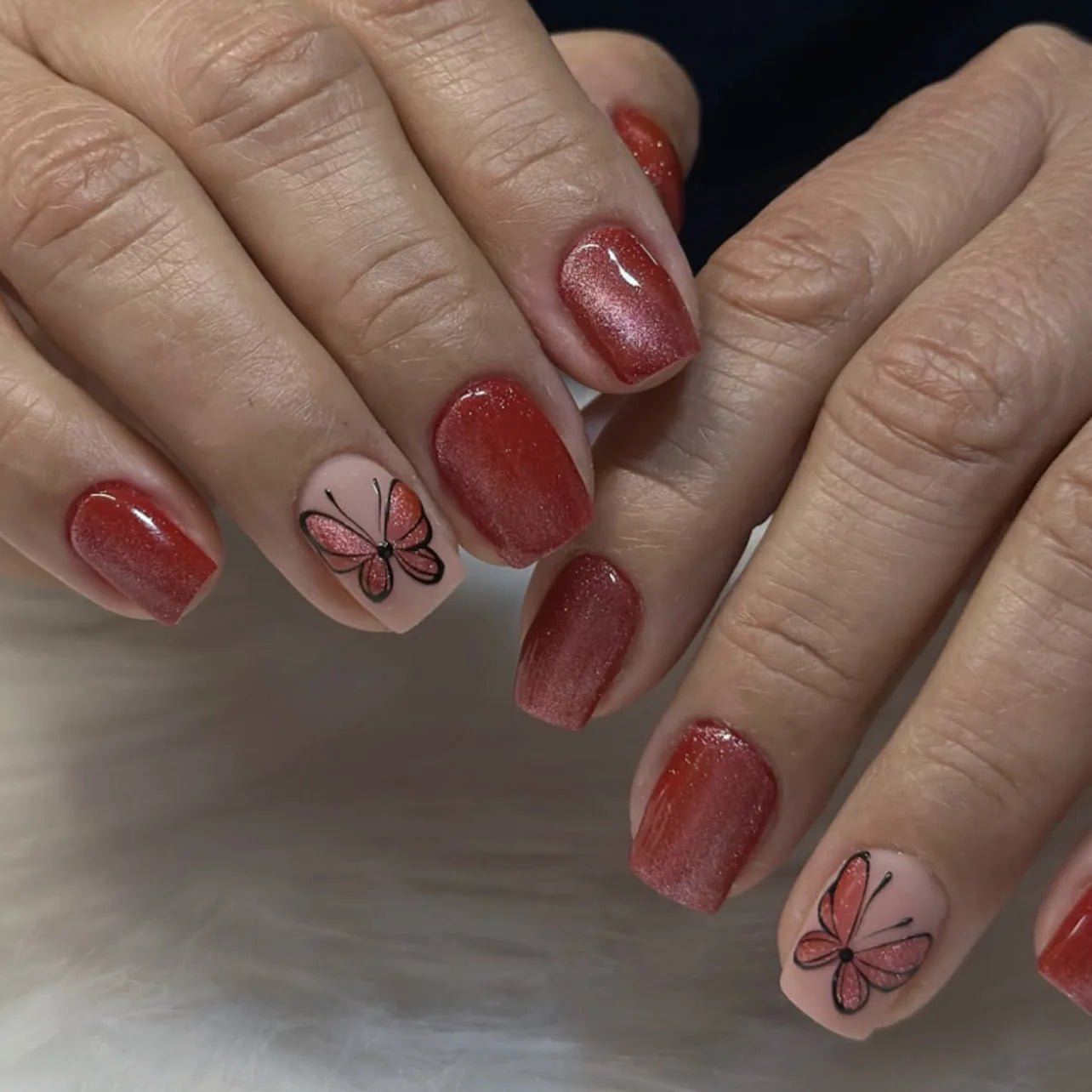 24Pcs Solid Color Design Press on Nails
