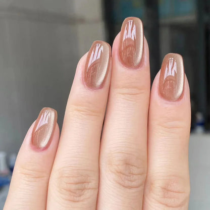 24Pcs Oval Short Acrylic Gel Press on Nails