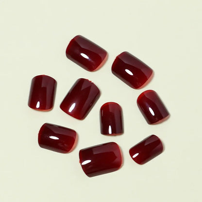24Pcs Solid Color Design Press on Nails
