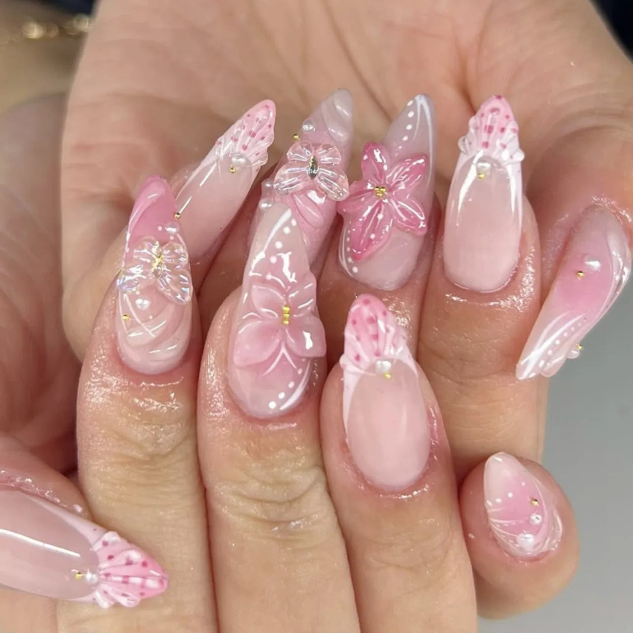 24Pcs 3D Ripple Design Press on Nails - Multiple Designs