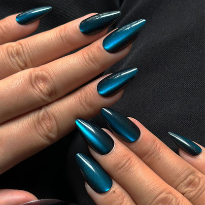 24pcs Glossy Metallic Almond Press on Nails - Multiple Colours