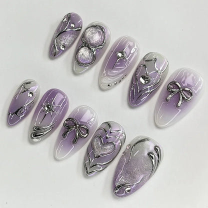 24pcs Almond Press on Nails - Multiple Colours