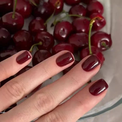 24Pcs Solid Color Design Press on Nails