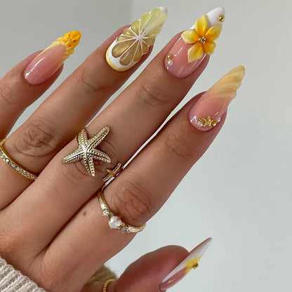 24pcs Almond Press on Nails - Multiple Colours