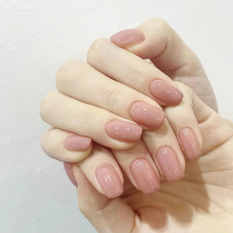24Pcs Solid Color Design Press on Nails