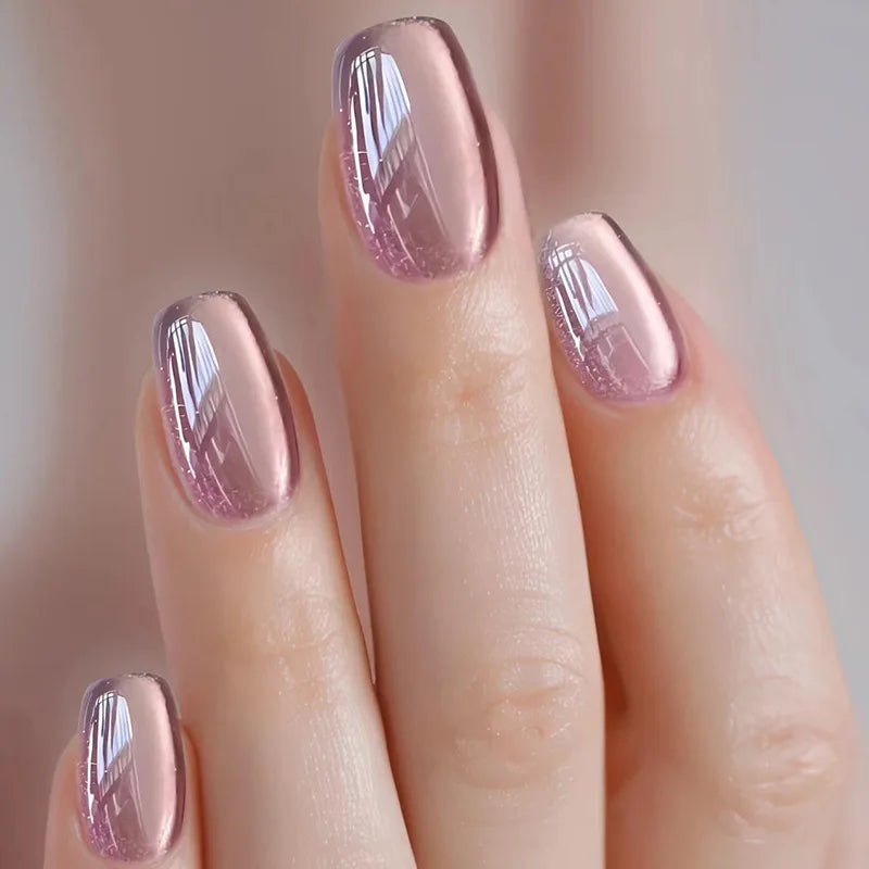 24Pcs Solid Color Design Press on Nails