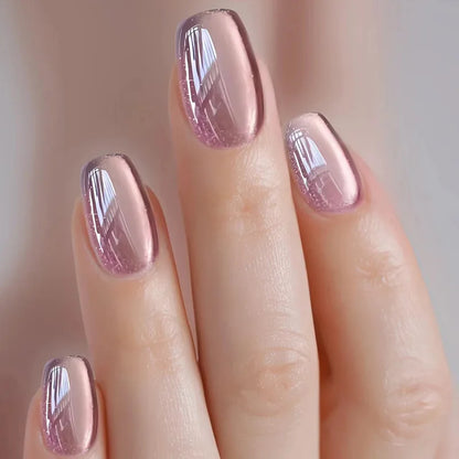 24Pcs Solid Color Design Press on Nails