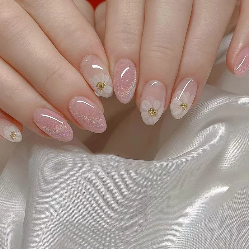 24Pcs Mid-Length Almond Press on Nails - Multiple Colours