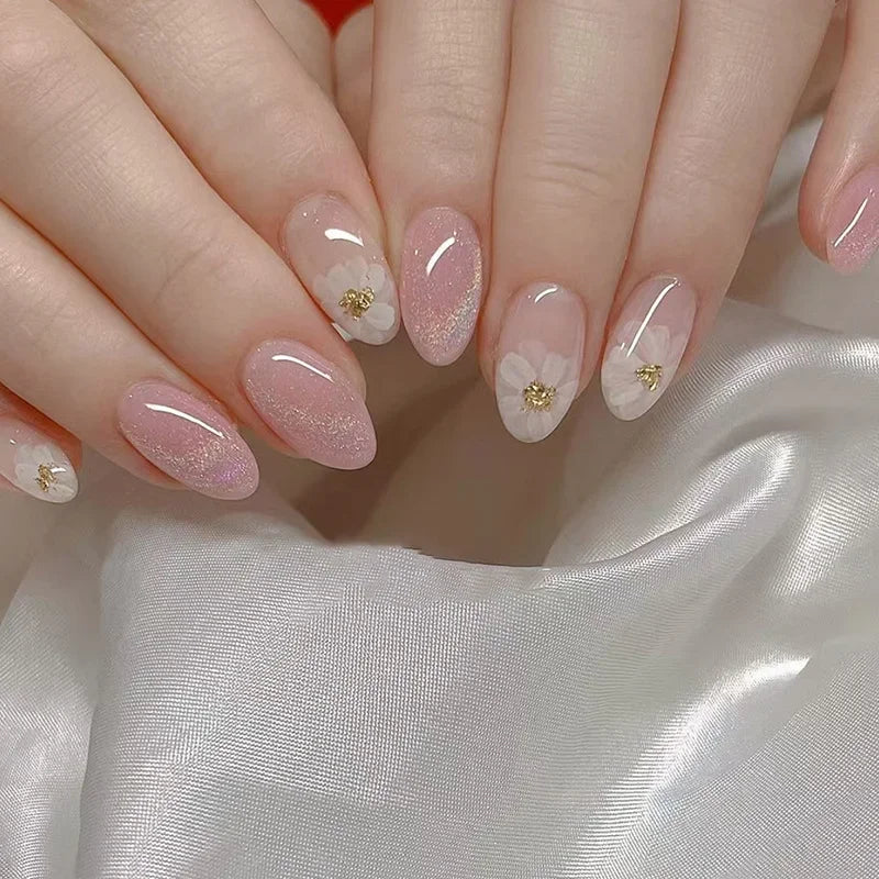 24Pcs Mid-Length Almond Press on Nails - Multiple Colours