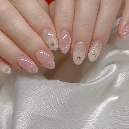 24Pcs Mid-Length Almond Press on Nails - Multiple Colours
