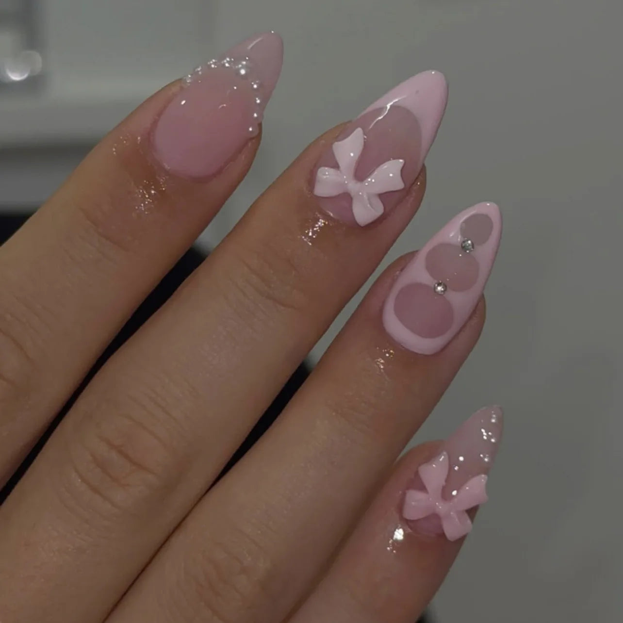 24pcs Almond Press on Nails - Multiple Colours