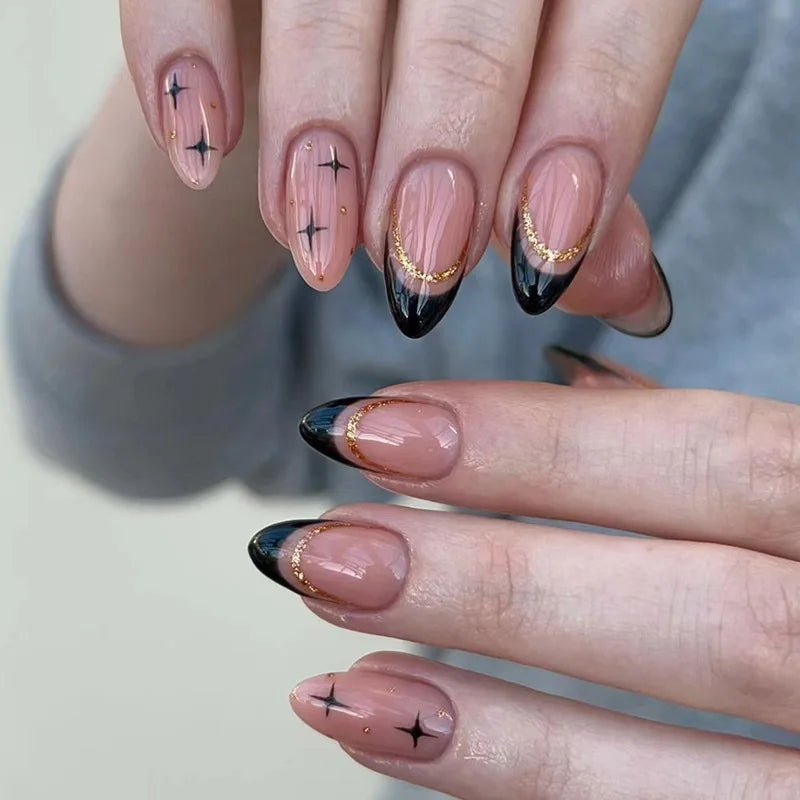 24Pcs Mid-Length Almond Press on Nails - Multiple Colours