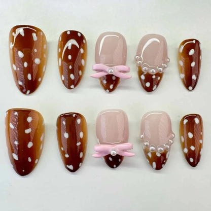 24pcs Floral & Coral Almond Press on Nails - Multiple Designs