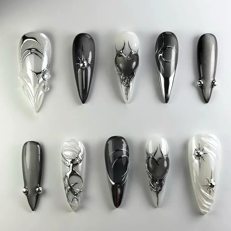 24Pcs 3D Ripple Design Press on Nails - Multiple Designs