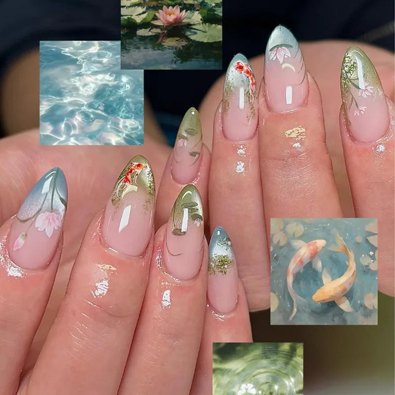 24pcs Almond Press on Nails - Multiple Colours