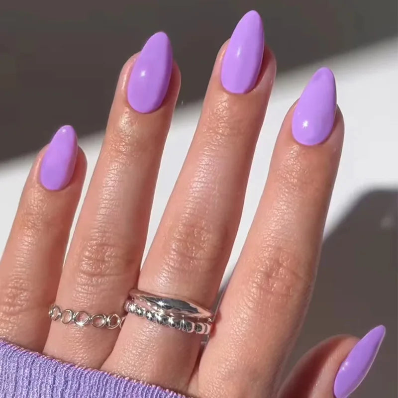 24Pcs Mid-Length Almond Press on Nails - Multiple Colours