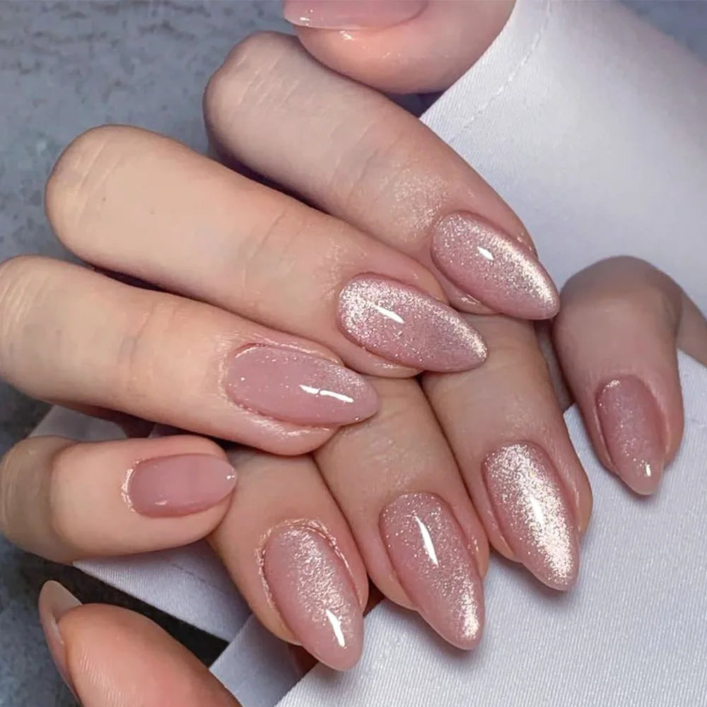 24Pcs Mid-Length Almond Press on Nails - Multiple Colours